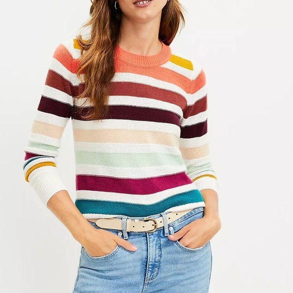 LOFT Striped Sweater Size SMALL NWT - Picture 1 of 8